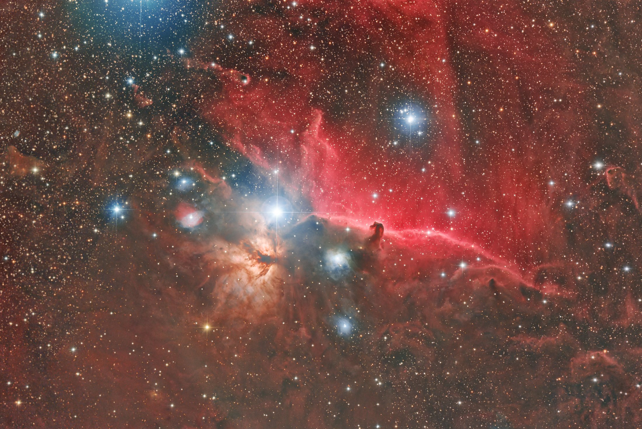Horsehead Nebula and Flame Nebula