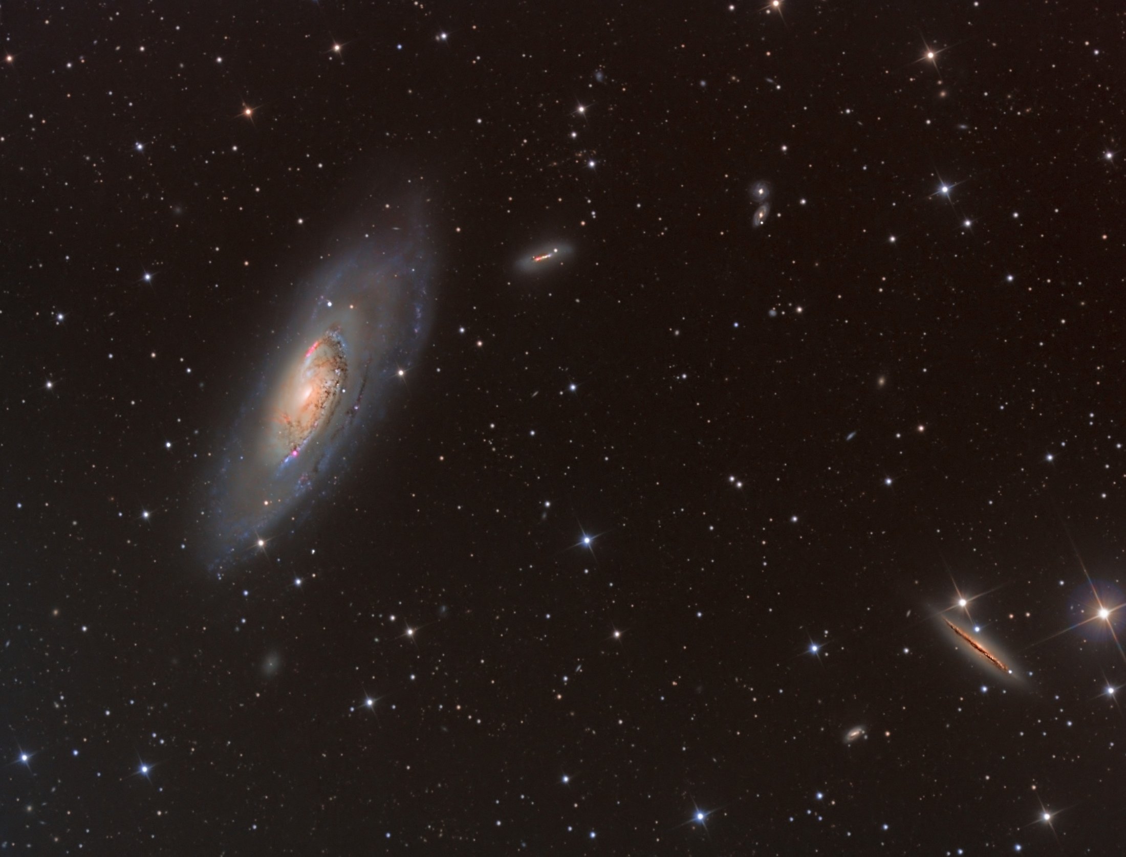 M106 intermediate spiral galaxy in constellation Canes Venatici