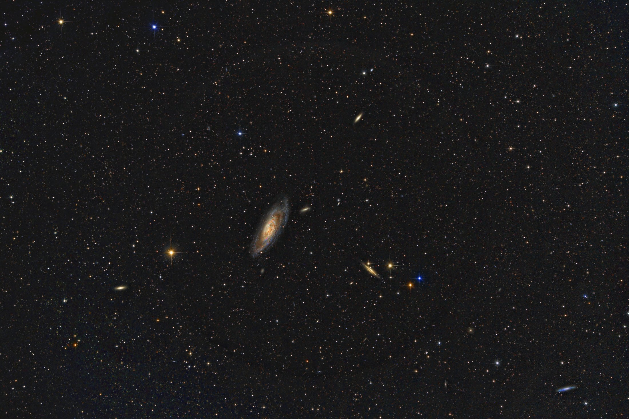 M106 intermediate spiral galaxy in constellation Canes Venatici