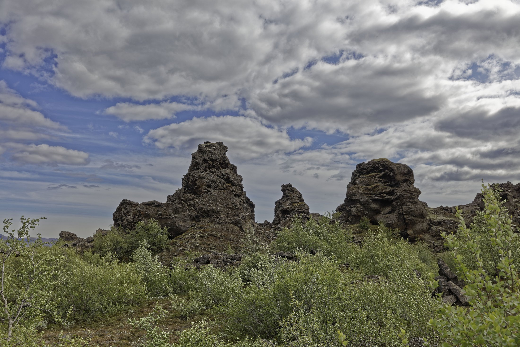 Dimmuborgir parking, Mývatni, Iceland.