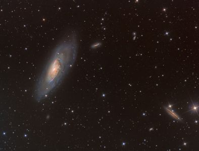 M106 intermediate spiral galaxy in constellation Canes Venatici
