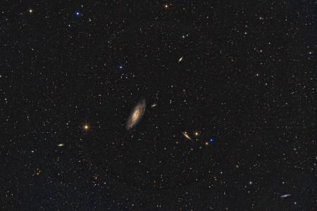 M106 intermediate spiral galaxy in constellation Canes Venatici