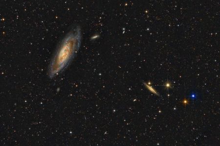 M106 intermediate spiral galaxy in constellation Canes Venatici